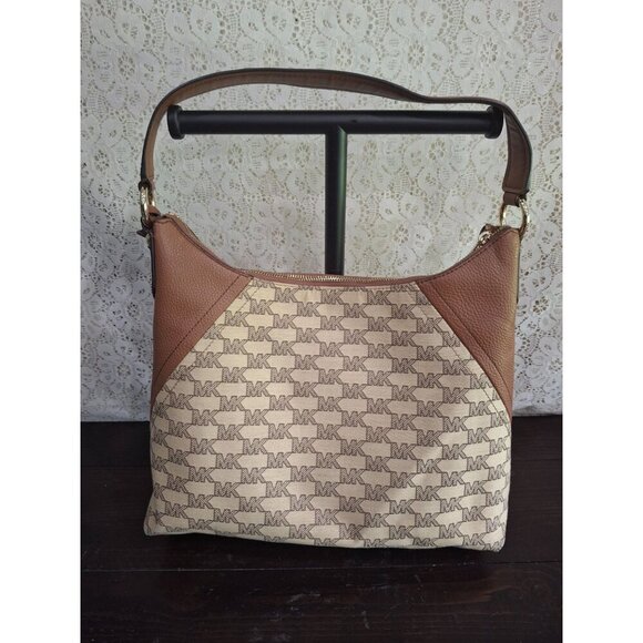 Michael Kors Aria Large Signature Logo Jacquard Shoulder Bag-Excellent Condition - Picture 5 of 12